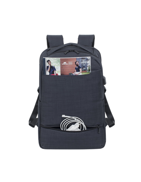 Rucsac pentru Laptop RivaCase Biscayne, 17.3", Poliester, Negru