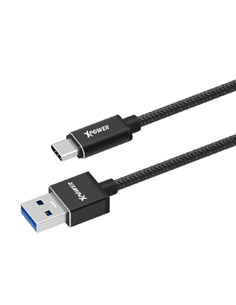 Cablu încărcare și sincronizare Xpower Type-C cable Nylon, USB Type-A/USB Type-C, 1m, Negru 2