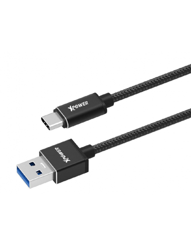 Cablu încărcare și sincronizare Xpower Type-C cable Nylon, USB Type-A/USB Type-C, 1m, Negru