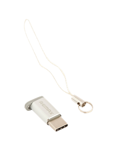Адаптер USB Remax RA-USB1, micro-USB (F)/USB Type-C, Серебристый