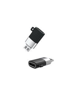 Adaptor USB XO NB149A, micro-USB (F)/USB Type-C, Negru 2