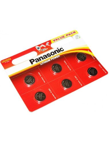 Дисковые батарейки Panasonic CR-2032EL, CR2032, 6шт.