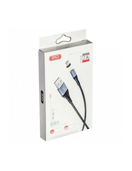 Кабель для зарядки и синхронизации XO NB125, USB Type-A/Lightning, 1м, Чёрный