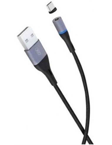 Кабель для зарядки и синхронизации XO NB125, USB Type-A/USB Type-C, 1м, Чёрный