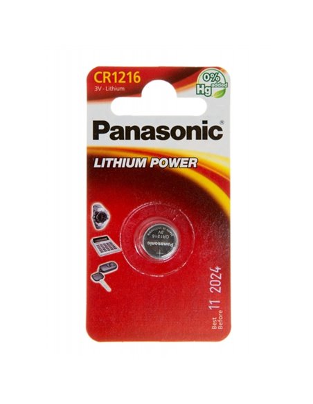 Дисковые батарейки Panasonic CR-1216EL, CR1216, 1шт.