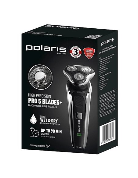 Электробритва мужская Polaris PMR0307RC, Чёрный Электробритва мужская Polaris PMR0307RC, Чёрный