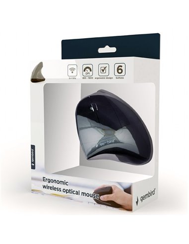 Mouse Wireless Gembird MUSW-ERGO, Negru