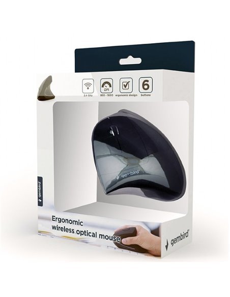 Mouse Wireless Gembird MUSW-ERGO, Negru