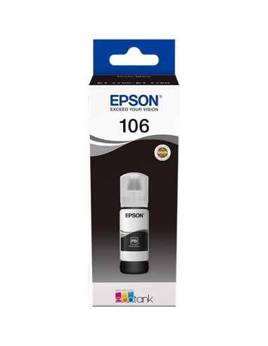 Контейнер с чернилами Epson 106 EcoTank, C13T00R140, Черный фото