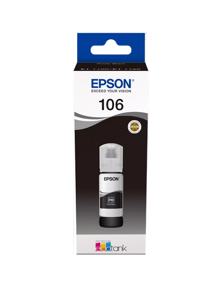 Контейнер с чернилами Epson 106 EcoTank, C13T00R140, Черный фото