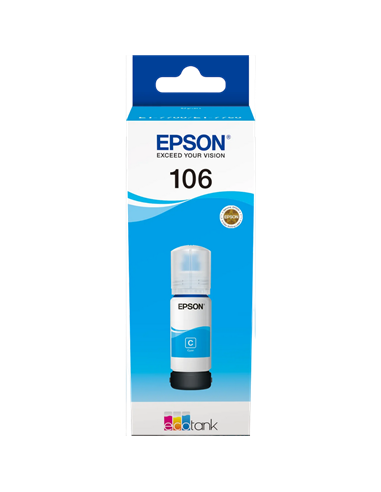 Контейнер с чернилами Epson 106 EcoTank, C13T00R240, Циан