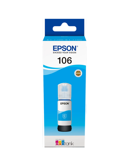 Контейнер с чернилами Epson 106 EcoTank, C13T00R240, Циан