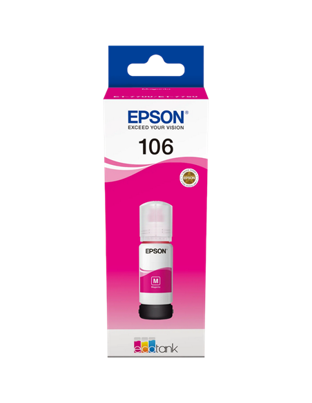 Recipient de cerneală Epson 106 EcoTank, C13T00R340, Magenta