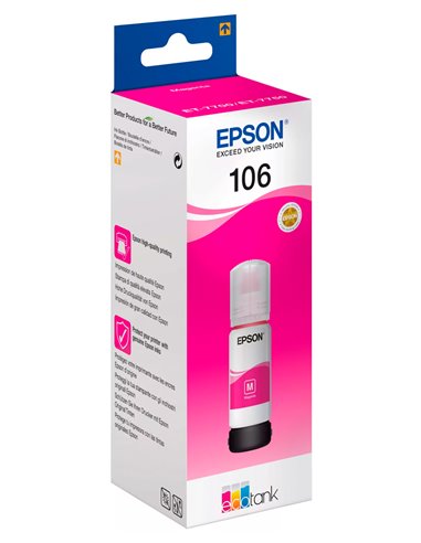 Recipient de cerneală Epson 106 EcoTank, C13T00R340, Magenta
