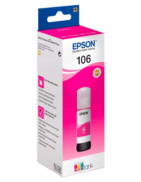 Контейнер с чернилами Epson 106 EcoTank, C13T00R340, Пурпурный