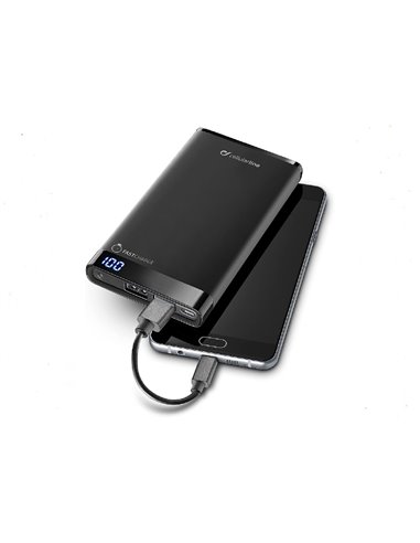 Acumulator extern Cellularline FreePower Slim 8000, 8000mAh, Negru