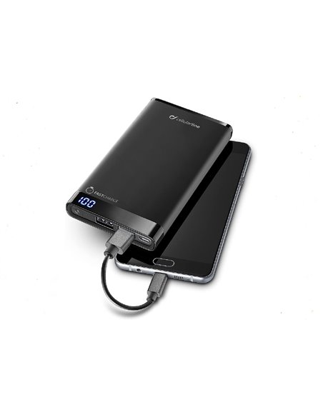 Acumulator extern Cellularline FreePower Slim 8000, 8000mAh, Negru