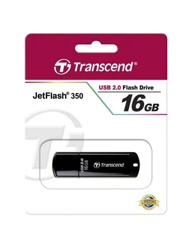 USB Flash накопитель Transcend JetFlash 350, 16Гб, Чёрный