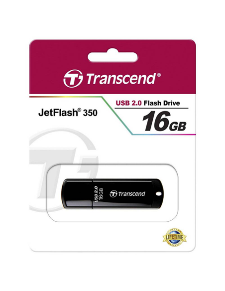 USB Flash накопитель Transcend JetFlash 350, 16Гб, Чёрный