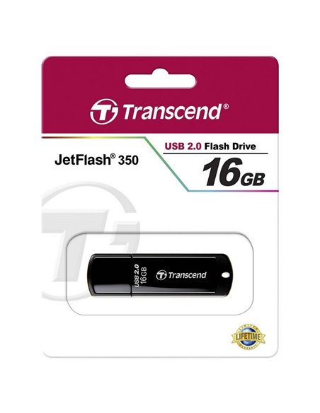 USB Flash накопитель Transcend JetFlash 350, 16Гб, Чёрный