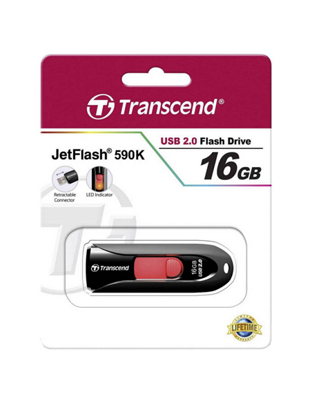 USB Flash накопитель Transcend JetFlash 590, 16Гб, Чёрный