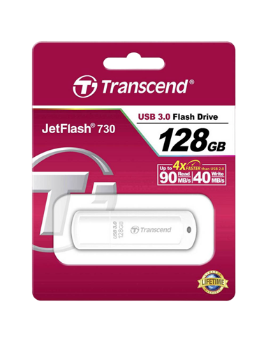 USB Flash накопитель Transcend JetFlash 730, 128Гб, Белый
