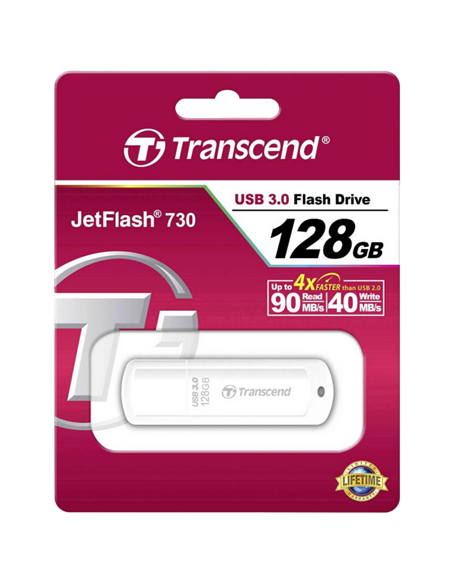 USB Flash накопитель Transcend JetFlash 730, 128Гб, Белый