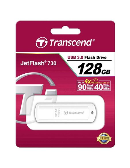 Memorie USB Transcend JetFlash 730, 128GB, Alb