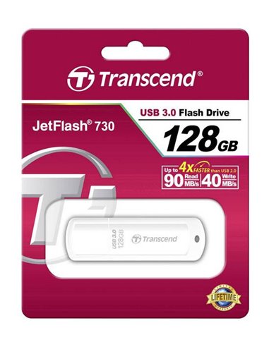USB Flash накопитель Transcend JetFlash 730, 128Гб, Белый