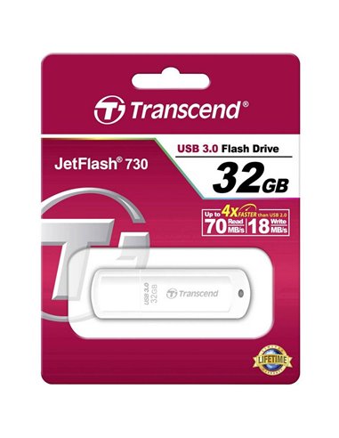 USB Flash накопитель Transcend JetFlash 730, 32Гб, Белый