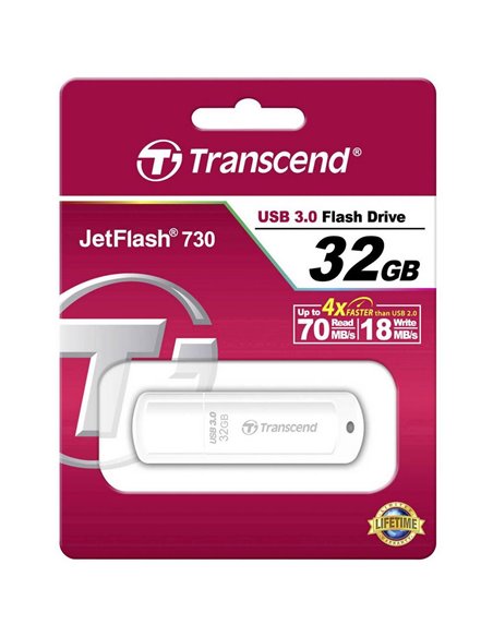USB Flash накопитель Transcend JetFlash 730, 32Гб, Белый