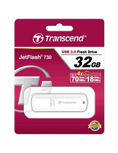 Memorie USB Transcend JetFlash 730, 32GB, Alb