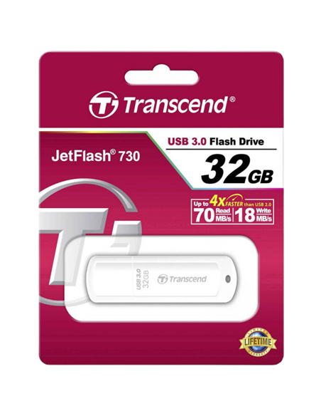 Memorie USB Transcend JetFlash 730, 32GB, Alb