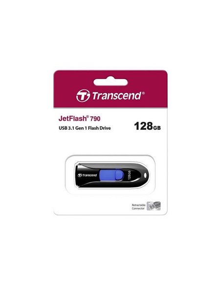 Memorie USB Transcend JetFlash 790, 128GB, Negru/Albastru