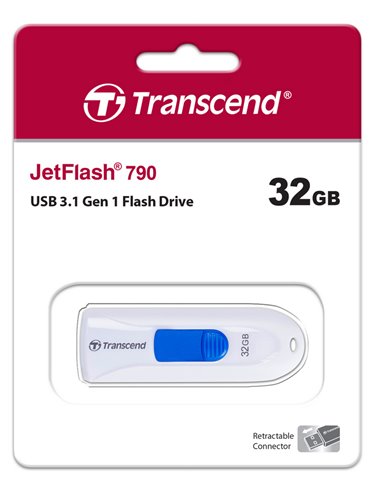 USB Flash накопитель Transcend JetFlash 790, 32Гб, Белый
