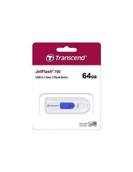 Memorie USB Transcend JetFlash 790, 64GB, Alb