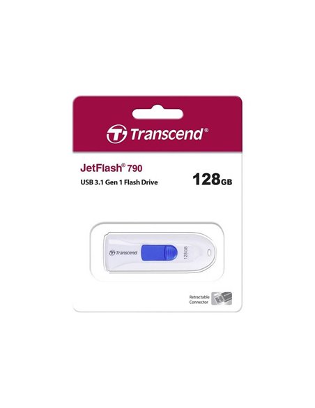 USB Flash накопитель Transcend JetFlash 790, 128Гб, Белый