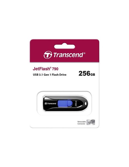 USB Flash накопитель Transcend JetFlash 790, 256Гб, Чёрный