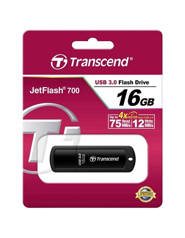 Memorie USB Transcend JetFlash 700, 16GB, Negru