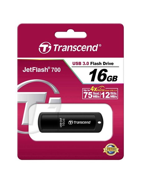 Memorie USB Transcend JetFlash 700, 16GB, Negru