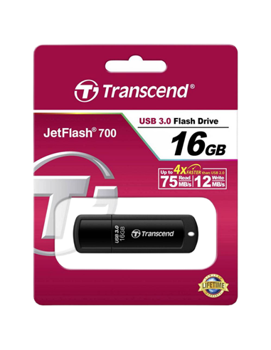 Memorie USB Transcend JetFlash 700, 16GB, Negru