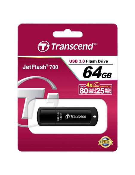Memorie USB Transcend JetFlash 700, 64GB, Negru