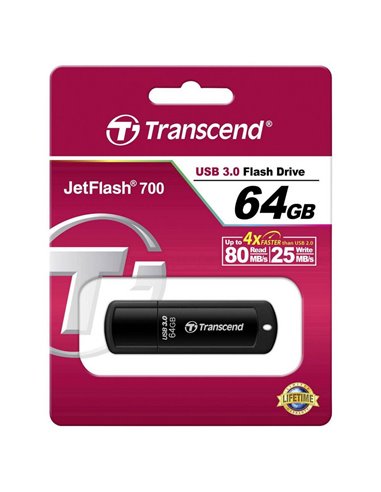 Memorie USB Transcend JetFlash 700, 64GB, Negru
