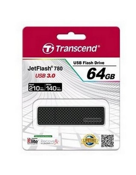 USB Flash накопитель Transcend JetFlash 780, 64Гб, Чёрный