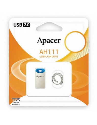 USB Flash накопитель Apacer AH111, 32Гб, Серебристый/Синий