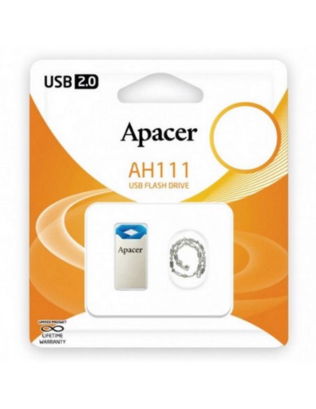 USB Flash накопитель Apacer AH111, 32Гб, Серебристый/Синий