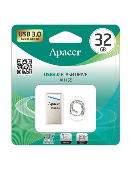 USB Flash накопитель Apacer AH155, 32Гб, Серебристый/Синий