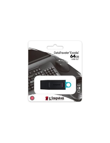 USB Flash накопитель Kingston DataTraveler Exodia, 64Гб, Черный/Синий
