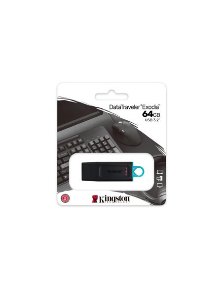 USB Flash накопитель Kingston DataTraveler Exodia, 64Гб, Черный/Синий