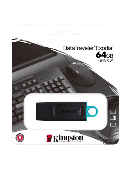 USB Flash накопитель Kingston DataTraveler Exodia, 64Гб, Черный/Синий